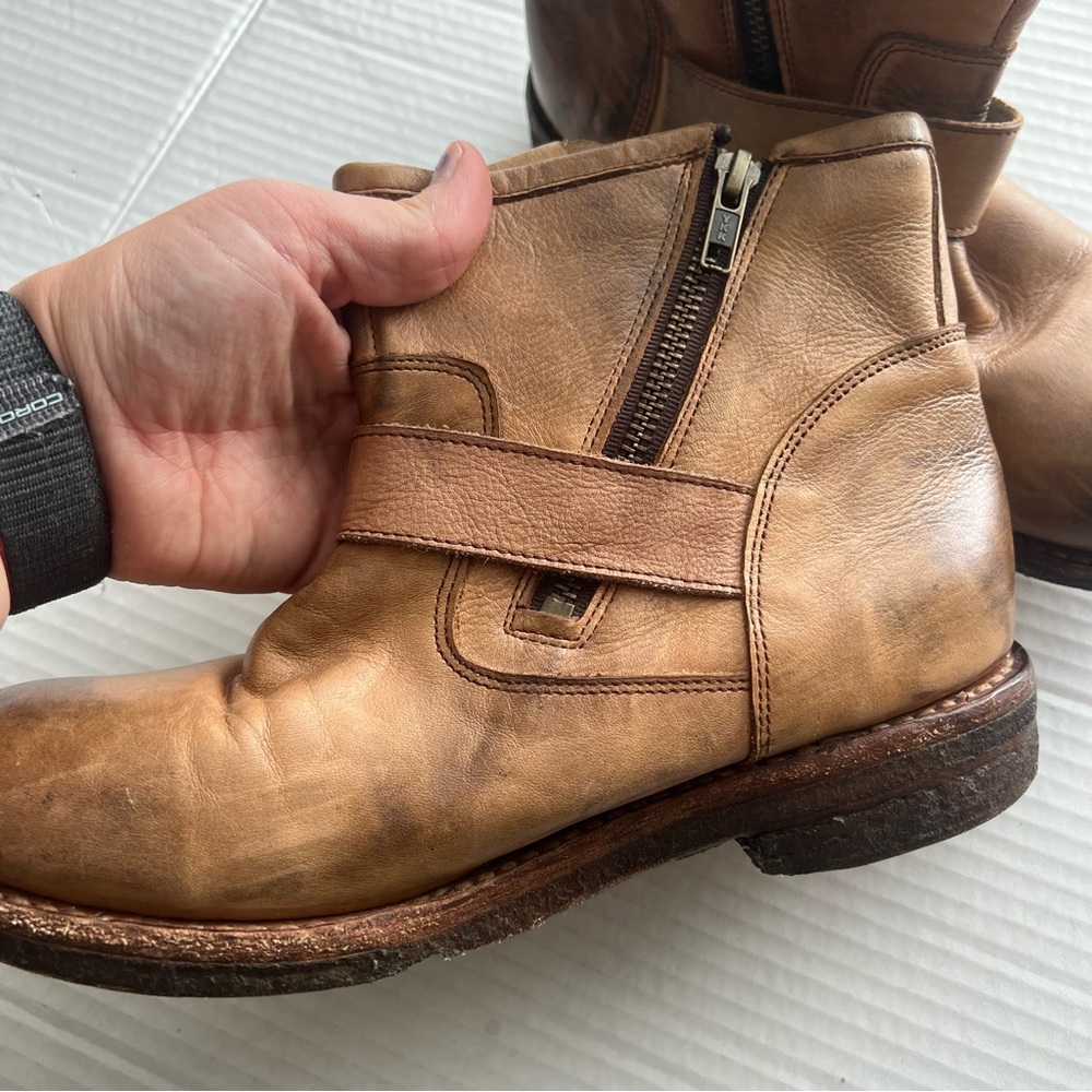 Bed Stu Women’s Tan Brown Spunky Motorcycle Boots Size 8.5 - Picture 5 of 11